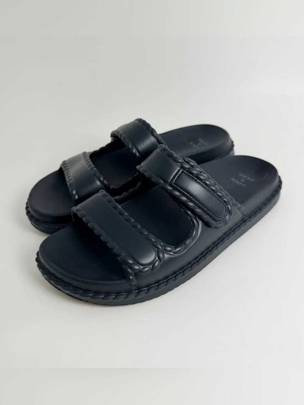 Shade & Shore Navy Double-Strap Kids Slide Sandals